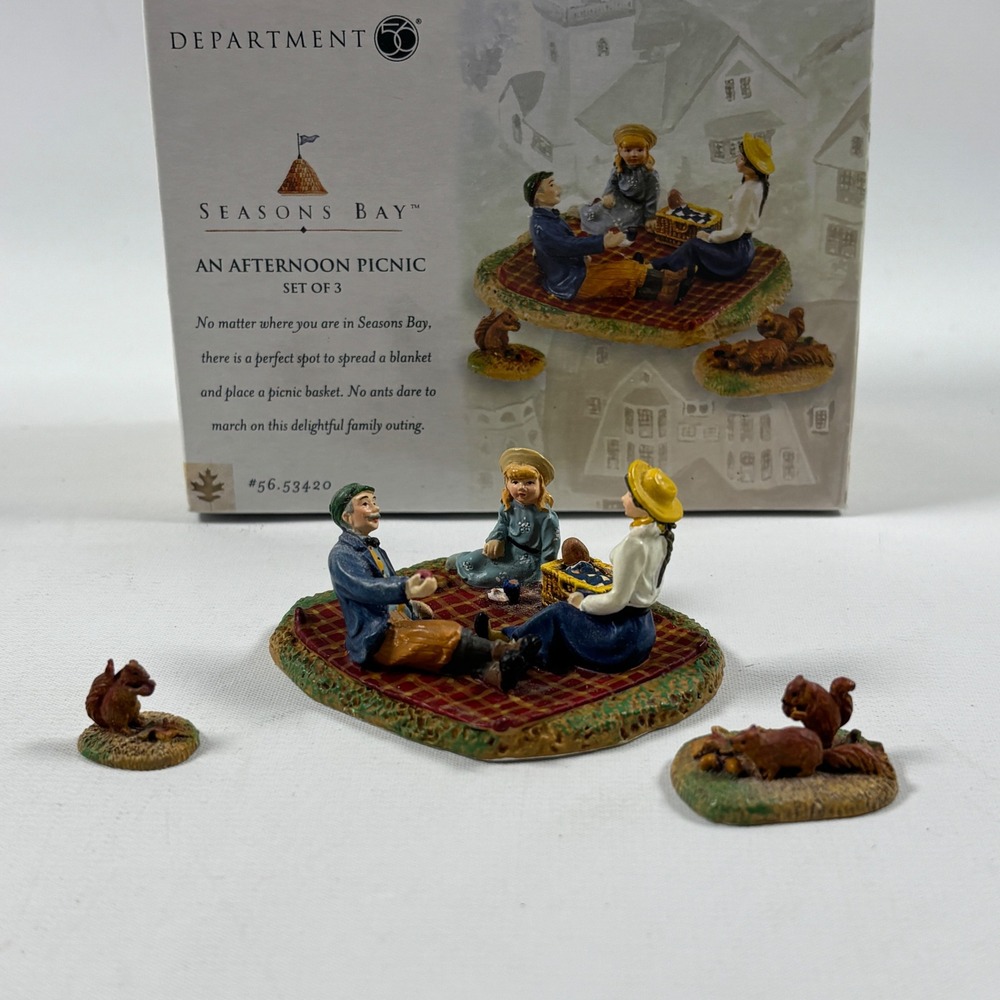 Department 56 Seasons Bay An Afternoon Picnic Set of 3 Figurines 56.53420